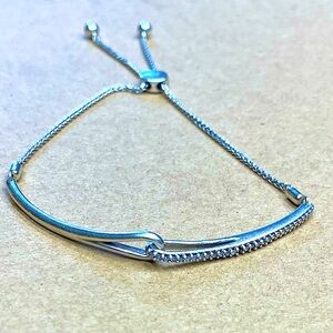 Kay Jewelers Love + Be loved Diamond Sterling Bolo Bracelet